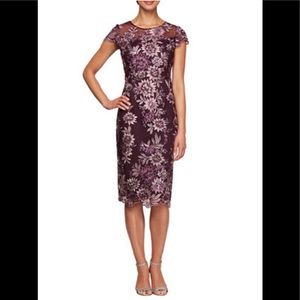 Floral purple embroidered cocktail dress